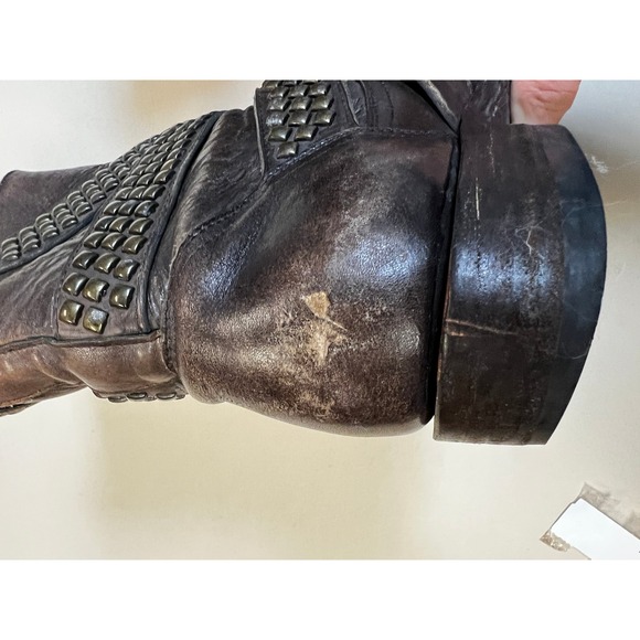 Old Gringo Studded Moto Boots 10 Brown Good Leather Straps Distressed L951-3 - Picture 9 of 10